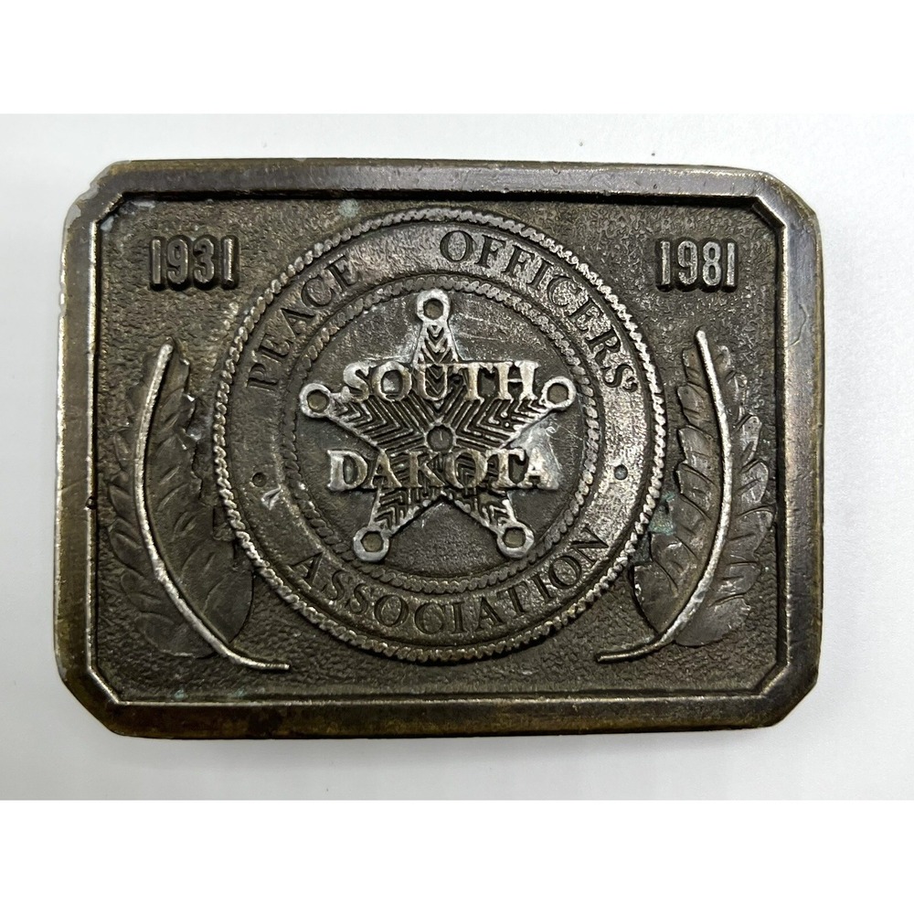 1981 South Dakota Peace Officers Association Belt Buckle 50th Ann. Limited Edit